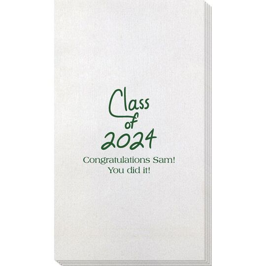 Fun Class of 2024 Bamboo Luxe Guest Towels